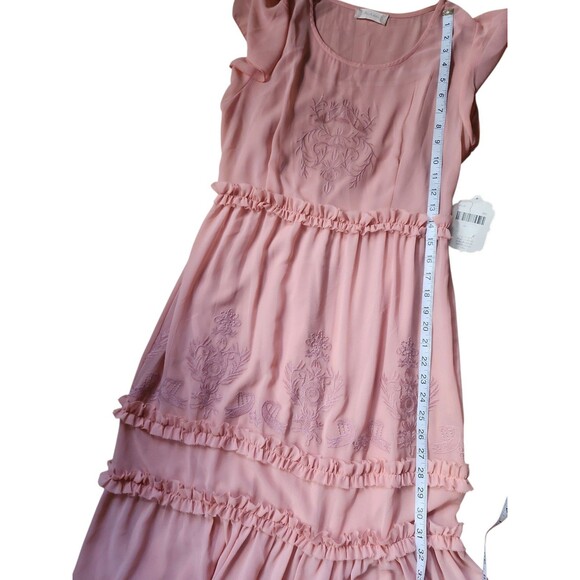 Altar'd State Embroidered Tiered Maxi Dress Womens Small Peach Coquette Boho NWT - Picture 9 of 9